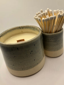 Ceramic Pot Candle & Matchpots