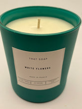 White Flowers Candle - Matt Turquoise 300ml