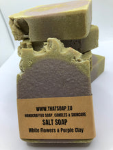 White flowers & purple Clay Salt Soap